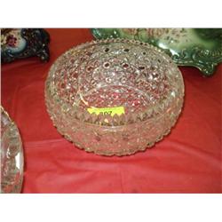 CUT GLASS DAISY AND BUTTON 8 1/2" DEEP BOWL {print sequence:} 20