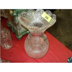 BRILLIANT PERIOD 1870 11" PINEAPPLE CUT GLASS VASE {print sequence:} 14