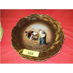 ROYAL VIENNA HAND PAINTED PLATE "LADIES IN WHEAT FIELD" {print sequence:} 07