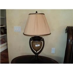 TABLE LAMP, METAL & GLASS W/ SHADE {print sequence:} 65