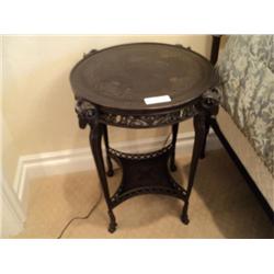 ROUND END TABLE W/ RAM'S HEAD & FEET