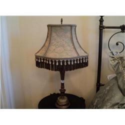 TABLE LAMP, METAL & MARBLE W/ SHADE