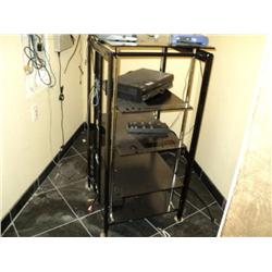 AUDIO / VIDEO RACK, TEMPERED GLASS SHELVES {print sequence:} 389