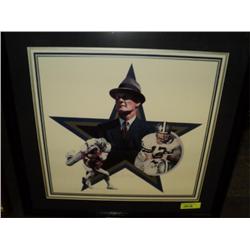 PRINT OF TOM LANDRY BY D. SMITH "95" SIGNED BY TOM LANDRY, SIGNED BY D... M. SMITH, 411/750