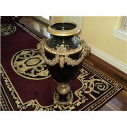 VASE, MARBLE & BRONZE, W/ RAM'S HEAD & LION'S HEAD {print sequence:} 48