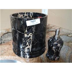 SOAP DISPENSER, WASTE BASKET, MARBLE {print sequence:} 55