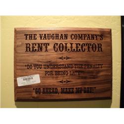 PLAQUE, "THE VAUGHN COMPANY RENT COLLECTOR" {print sequence:} 363
