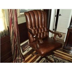 EXECUTIVE CHAIR, LEATHER & WOOD {print sequence:} 103