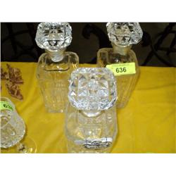 DECANTERS,  CRYSTAL, QTY=3 *** 3 TIMES THE MONEY ***