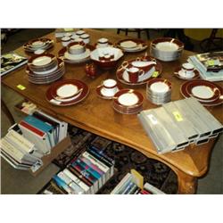 QUEEN ANNE OAK RECTANGLE ANTIQUE WOOD TABLE