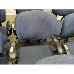 BLUE CLOTH CASTERED OFFICE CHAIR