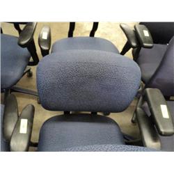 BLUE CLOTH CASTERED OFFICE CHAIR