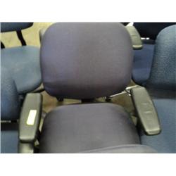 BLUE CLOTH CASTERED OFFICE CHAIR