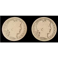 2 Barber Silver Half Dollars 1906-O & 1906-D