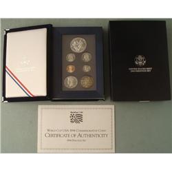 1994 US World Cup Prestige Set w/Silver Dollar, COA
