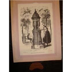 French antique print Paris circa 1880