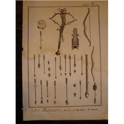 French antique Military engraving circa 1750