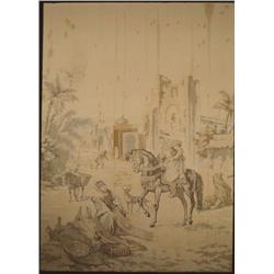 Gobelin Huge Antique Tapestry Middle East Biblical Art