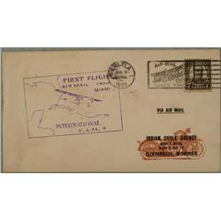 First Flight Air Mail Cover w/Indian Motorcycle Ad 1929