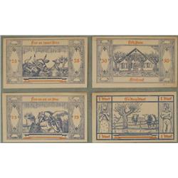 4 Diff (Set) German UNC Notgeld Pfennig, Mark 1921