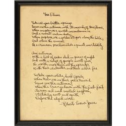 Robert Leseur Jones signed poem