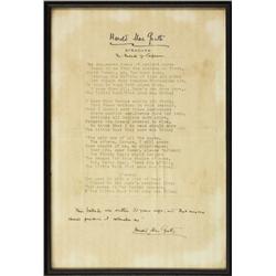 Harold Mac Gratts signed ballade
