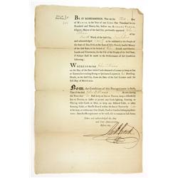 Richard Varick signed NY document, 1796