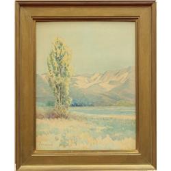 Watercolor, Lorenzo Latimer, Eastern Mountains