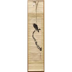 Japanese Scroll, After Kyosai/Gyosai, Crow