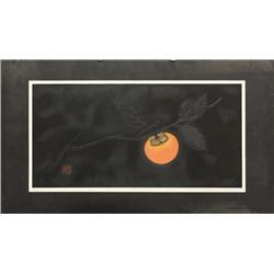 Japanese Modern Print, Haku Maki, Persimmon