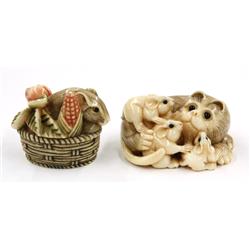 Japanese Ivory Figural Netsuke Carvings