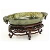 Image 1 : Chinese Mughal Style 'Spinach' Jade Low Bowl, Qing
