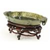 Image 2 : Chinese Mughal Style 'Spinach' Jade Low Bowl, Qing
