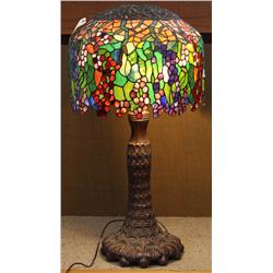 Tiffany style leaded glass lamp