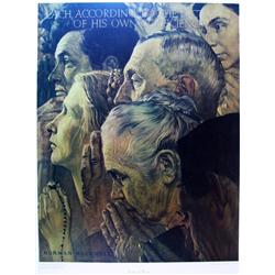 FREEDOM OF WORSHIP ROCKWELL COLLOTYPE RARE