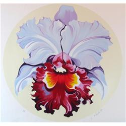 LOWELL NESBITT ORCHID LTD ED HAND SIGNED COLORFUL ART