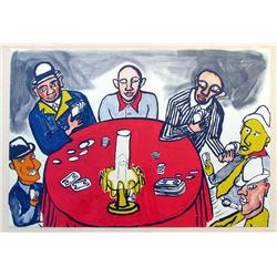 ALEXANDER CALDER RARE SIX CARD PLAYERS POKER