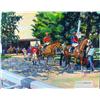 Image 1 : PADDOCK ORIGINAL PAINTING HORSE EQUESTRIAN ART RARE