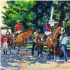 Image 2 : PADDOCK ORIGINAL PAINTING HORSE EQUESTRIAN ART RARE