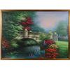 Image 1 : COLORFUL FLORAL LANDSCAPE FRAMED HUGE SALE