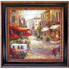 Image 1 : CAFE SCENE FRAMED ORIGINAL TEXTURED FINE ART SALE