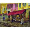 Image 1 : CAFE ITALIANA REALISTIC CANVAS OIL PAINTING RARE