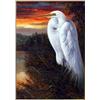 Image 2 : HUGE FRAMED EGRET WILDLIFE PAINTING ON CANVAS COLORFUL