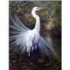 Image 2 : EGRET CUSTOM FRAMED LARGE PAINTING ON CANVAS