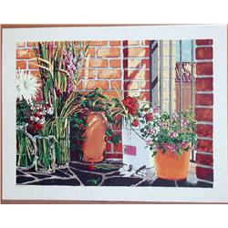 Gregory Johnson, Patio Reflections, Signed Serigraph