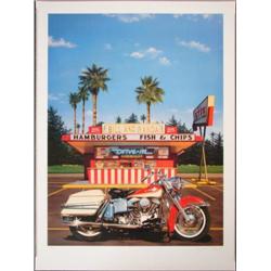 James Gucwa BILL & WANDA'S Retro Harley Motorcycle Art