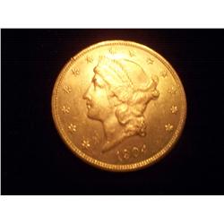 1904 Brilliant Uncirculated $20 Gold Liberty Coin