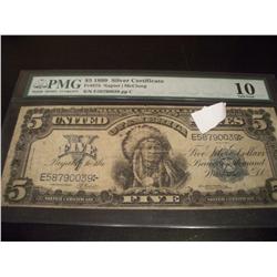1899 $5 "Chief" Silver Certificate Large Bill Graded VG-10