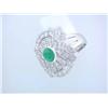 Image 3 : 18k White Gold Ring with Diamonds and Emerald