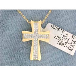14k Gold Necklace with Cross Pendant